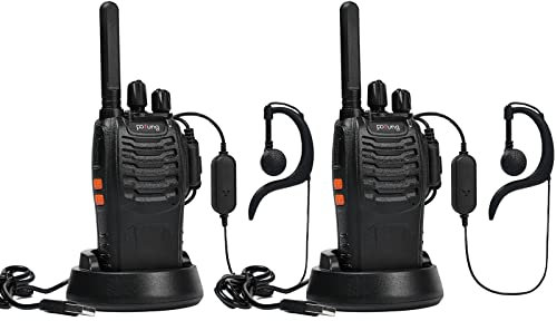 Walkie Talkie PT88E PMR446 Radio Bidirezionale 16 Canali Ricaricabile con Ricarica USB VOX per Esterno (2 Confezioni)