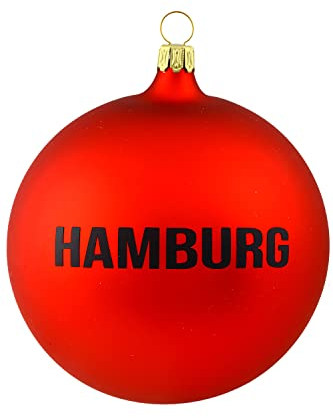 HAMBURGER WEIHNACHTSKONTOR - Christbaumschmuck - Rote Kugel - Hamburg 10 cm ?