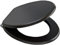 Optimal Products 18'' INCH MDF Universal Bathroom WC Toilet SEAT Quick Easy FIT Wooden Oval Shape (Black)