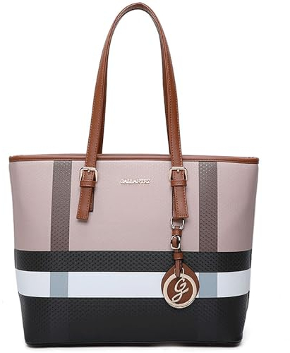 OLIVIA - Gallantry by Tasche + Überraschungsgeschenk, Einkaufstasche, Damen, PU-Leder, Eco, große Handtasche, Arbeit, Kurse, Lycee, camel, Einheitsgröße