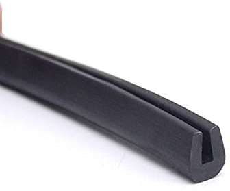 IkErna Gummi Kantenausstattung Schwarzer U-Förmiger Rundkopf-Kantenkaneterabdichtungsstreifen Kann Eine Gebogene Länge Von 10 M, Breite 6 Mm, Höhe 6Mm Sein
