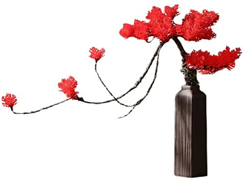 Artificial Bonsai Tree Artificial Bonsai Pine Tree, Faux Plant Desk Display Fake Tree Pot Ornaments with Vase, Japanese Cedar Bonsai Plant for Home, Office Decoration Fake Bonsai Tree (Color : A)