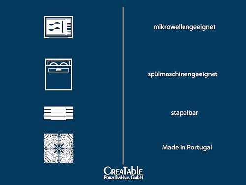 CreaTable, 24088, Serie Uno Emiliana Rot, 12-teiliges Geschirrset für 4 Personen, Teller Set aus Steinzeug, spülmaschinen- und mikrowellengeeignet, Made in Portugal