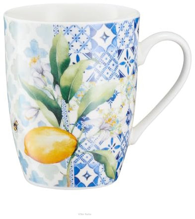 VILLA ITALIA - Porzellan Becher LIMONETTI - Weiss Kaffeebecher- Elegant Teebecher - Weiß Gerichte - Handmade Tafelservice - Hochwertiges Becherset - Cappuccino Becheren - Tee - Kaffee - Latte