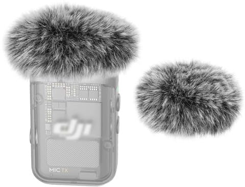 YOUSHARES Mikrofon Windschutz für DJI Mic 2, Professionelle Fell Popschutz kompatibel mit DJI Mic 2 und DJI Osmo Pocket 3, Wind Muff Außen Windfilter Schallschutz, 2 Stück
