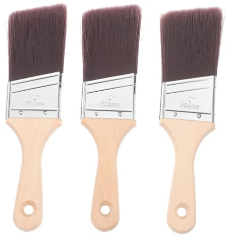 Angoily 3pcs Angled Brush Soft Bristle Paint Brushes Reusable for Wall Portable Handle