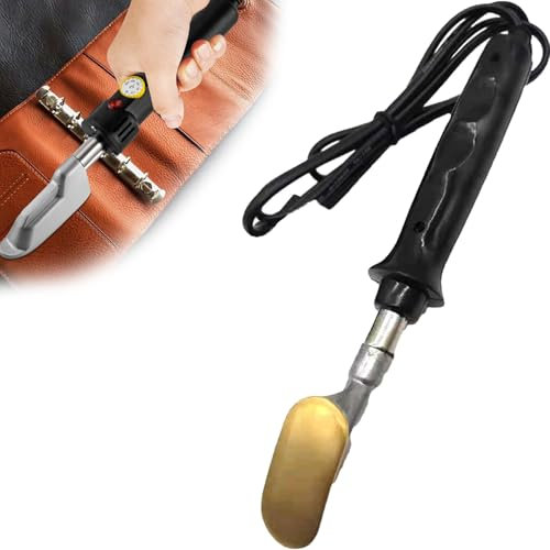 WUCIOA Electric Leather Iron, Crafts Quilting Small Iron with 50~350℃ Adjustable Temperature, 150W Thermostatic Corded Mini Irons for Leather Clothes Bag Shoes Leather Wrinkle Removing