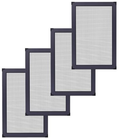 Zanzariera estensibile telaio alluminio Confezione da 4 pezzi di ricambio per zanzariera per finestra scorrevole grigia pre incorniciata, zanzariera per finestra scorrevole orizzontale, per balcone cu