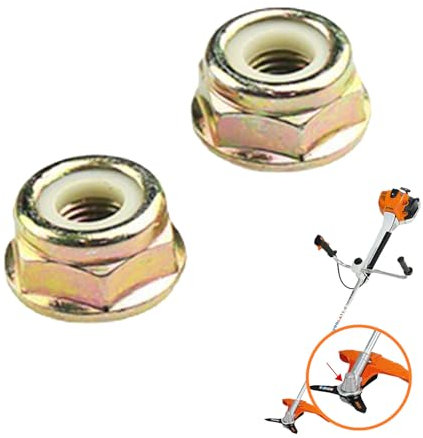 Batheidon Tuercas de Cuchilla para Desbrozadoras, Rosca Izquierda, tuerca rosca izquierda M10 x 1,25, Set de 2 Unidades, Compatible con Herramientas de Jardinería, Fácil Instalación y Alta Durabilidad