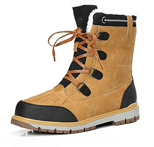 Stivali da Moto Stivali da Neve Invernali Moda per Adulti Stivali Casual Antiscivolo Stivali da Uomo Impermeabili a metà Polpaccio