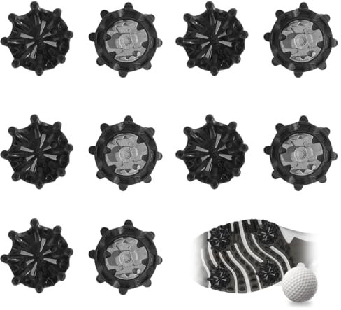 QIBZI Crampons golf,Paquet de 10 pointes de chaussures de golf, filetages de vis en métal pour chaussures de golf