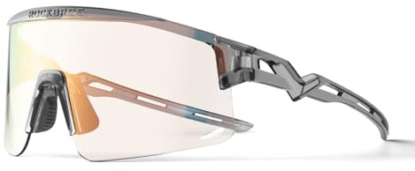 ROCKBROS Fahrradbrille Photochromatisch Sonnenbrille Damen und Herren | Selbsttönende Sportbrille Laufbrille mit UV400 Schutz für Rennrad MTB Outdoor