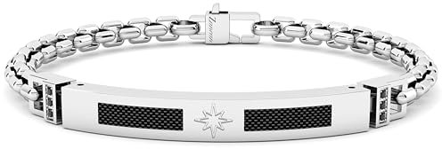 Bracciale uomo acciaio 316L Zancan stella polare fibra di carbonio EHB266