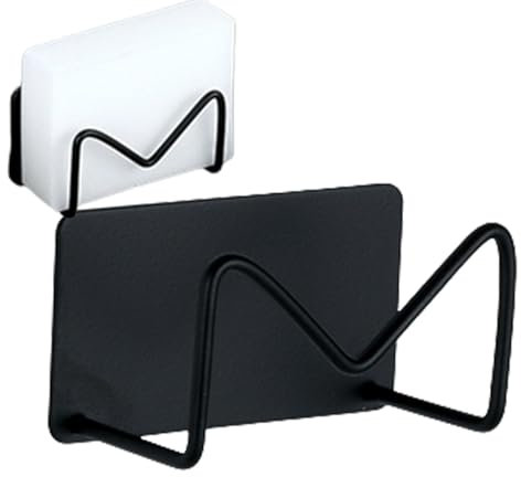 Soporte para esponja adhesivo, soporte para esponja de acero inoxidable – Porta esponja de acero inoxidable, porta lavaplatos, adhesivo fuerte, de cocina para mopa, lavavajillas