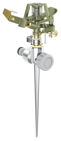 Brandson - Irrigatore a Pulsazione Circolare a Settori, 6 Bar, Portata di 12 m 450 m², Sistema di Irrigazione Automatica per Prato