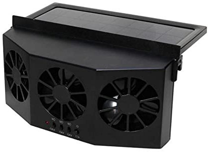 3 Cooler Car Fan Solar Powered Car Fan Auto Front/Rear Window Air Vent Exhaust Fans Vehicle Radiator Vent with Ventilation Solar Energy Cooling Ven-t Exhaust (COLOR:Black)