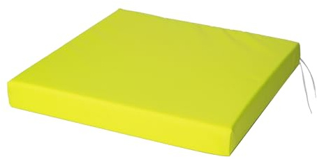SOFTILLO Patio Chair Cushion with Seat Ties - Indoor and Outdoor Furniture Seating - Water-Resistant Polyester - Kitchen Dining, Lawn & Garden - 50x44x4cm - Lemon