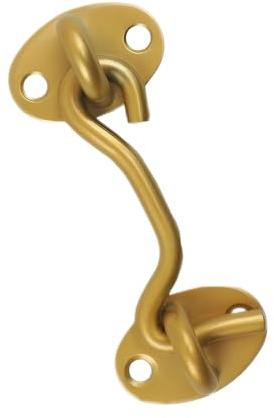 Domira Hook & Eye Latch - Heavy Duty Stainless Steel Door Lock | 3, 4, 6, 8 Inch | Gate Hook and Eye Latch for Doors, Sheds, Barns, Windows, Sliding Doors (Gold) (Black, 4 Inch)