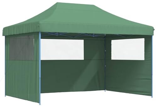 vidaXL Party-Zelt Grün 279 x 410 x 315 cm Oxford-Stoff, Garten und Terrasse, Veranstaltungszelt, tragbares Outdoor-Vordach, UV-beständiges Zelt, schneller Aufbau, windresistentes Zelt