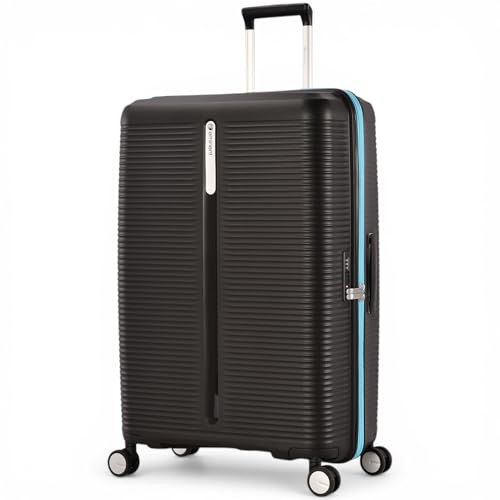 Eminent Finno Koffer Groß XL leicht, Hartschalenkoffer Trolley | Reisekoffer groß XXL, 3,9 kg leicht, 110L, 158 cm für 23 kg, erweiterbar 77x51x30 auf 34, TSA Schloss, 4 Rollen, Schwarz