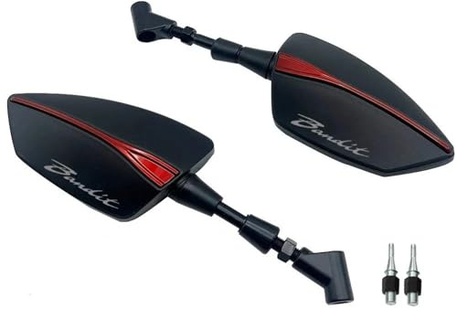 Spiegel Roller Für Suzuki Bandit GSF 400 600 650 650S 1200 1250 S 600S M8 M10 Verstellbare Seitenrückspiegel(Bandit - Red3)