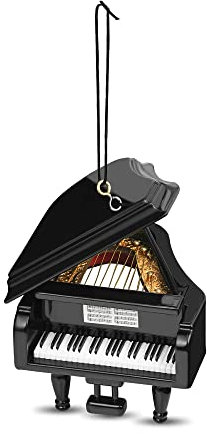 Musical Instrument Christmas Ornament (8.9cm Black Grand Piano)