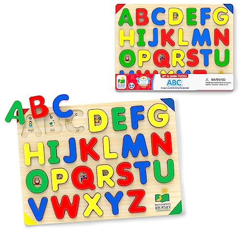The Learning Journey: Lift & Learn ABC Puzzle - Alphabet Puzzles for Toddlers - Preschool Games & Activities for Children Ages 3-6 Years (26 Pieces)