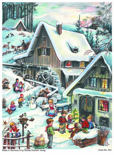 Adventskalender A4- Winter im Dorf