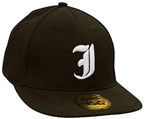 Morefaz Baseball Cap Caps Gotischen Buchstaben A-Z schwarz with Adjustable Strap Snapback Gothic Letters MFAZ Ltd (J)