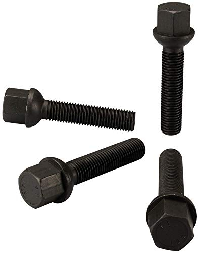 HASKYY 10 Radschrauben M14x1,5x35mm Radbolzen SCHWARZ Kugelbund R13