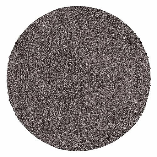Teppium Moderner Hochflor Teppich Wohnzimmer 160 cm Rund Taupe - Shaggy Flauschiger Teppich, Extra Weich, Pflegeleicht und Einfarbig - für Schlafzimmer, Küche und Esszimmer