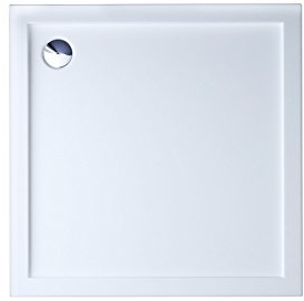 Durovin Bathrooms 900 x 900 x 40mm Shower Tray, Light Sturdy,Acrylic, Glossy White Finish –Square Shape