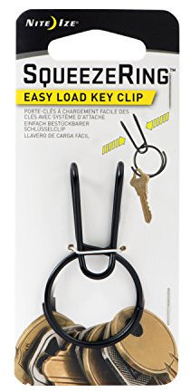 NITE Ize Schluesselring KSQR-01-R6 SqueezeRing Easy Load Key Clip Schwarz 1St.
