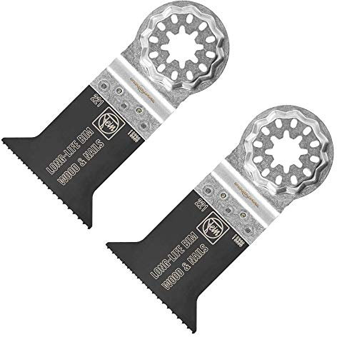 FEIN E-Cut Long Life Saw Blade 50x50 Multi Tool Blade for Wood and Plastic Starlock Multitool Blade Fits FEIN Bosch Makita Hitachi Metabo Milwaukee Einhell Ryobi 63502221210 Pack of 2