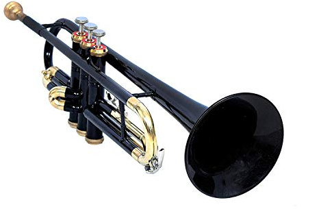 SAI MUSICAL Bb Trompete, Schwarz, Messing, mit Etui und Mundstück