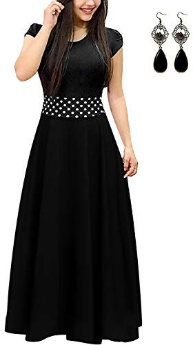 UUAISSO Femmes Robe De Plage Longue Decontractée Tunique Manche Courte ÉTé Boho Maxi Grande Taille B-Noir 2-Manche Courte L