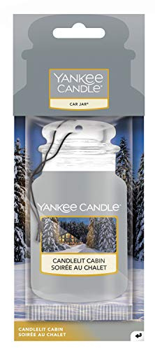 Yankee Candle Car Jar Air Freshener, Candlelit Cabin, Alpine Christmas Collection, Small, (1627963E)