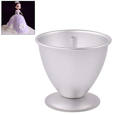 WINBST Puppe Kuchenform eloxiertes Aluminium, Silber Kuppelform Kuchen Prinzessin