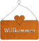 levandeo Schild Willkommen 25x16 cm Außen Garten-Deko Rost-Braun Rostoptik Herz Metall Türschild Wandbild Außendeko