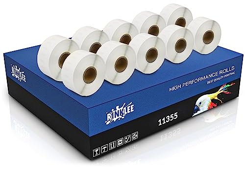 RINKLEE 11355 S0722550 Etiketten kompatibel für DYMO LabelWriter 4XL 450 400 330 320 310 Duo/Turbo/Twin Turbo SEIKO SLP 450 430 420 410 400 200 100 | 19 x 51 mm | 10 Rollen