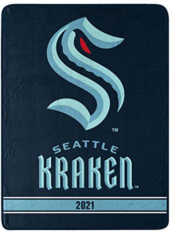 NORTHWEST NHL Seattle Kraken Micro-Raschel-Überwurfdecke, Unisex, für Erwachsene, 116,8 x 152,4 cm, Break Away