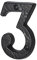 SISI UK® Numeri in ghisa nera per porta di casa, con finitura anticata, 7,6 cm, con viti (numero 3)