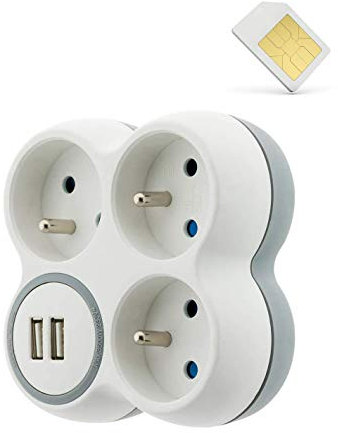 Spy Tec | Micro GSM Espion dans Multiprise Triplette + 2 Ports USB - Écoute à Distance - Autonomie illimitée - Mouchard GSM - Made in France