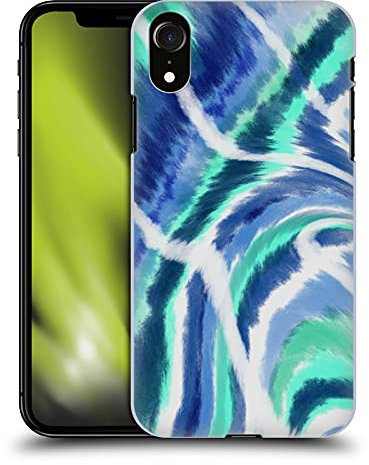 Head Case Designs Offizielle Zugelassen Suzan Lind Blau Grün Weiß Tie Dye 2 Harte Rueckseiten Handyhülle Hülle Huelle kompatibel mit Apple iPhone XR