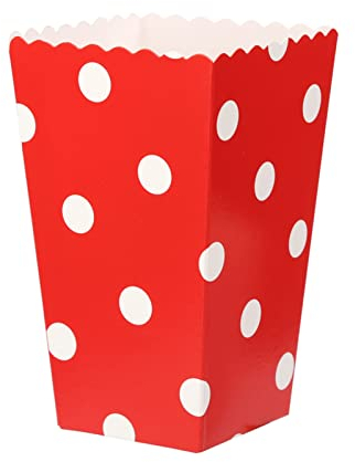 Miying 26 Stück Popcorn Boxen Rote Streifen und Punkten Popcorn Tüten Klein Popcorntüten Popcorntüten Klein Candy Tüte Papiertüten Partytüte Ideal für Kino Partys Veranstaltungen und Heimkino