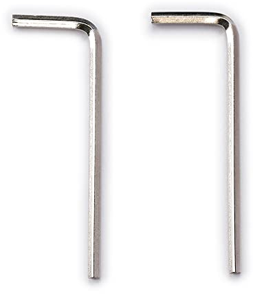 Musiclily Basic Metrisch 2,5mm Stahl Gitarren Innensechskantschlüssel für Floyd Rose Tremolo Stegsattel Höhenschrauben, Nickel (2er Set)