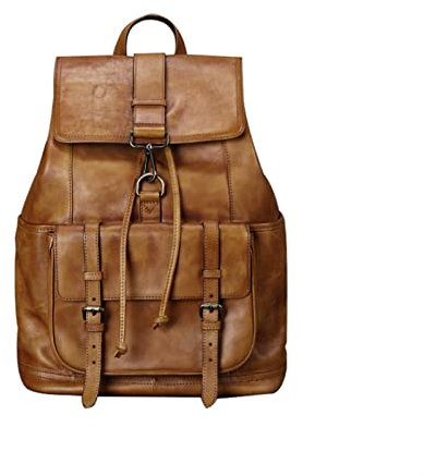 XIXIDIAN Rucksack for Männer Leder Rucksack Rucksack 14 Zoll Laptop Tote Satchel Schule Schulter Rucksack Wandertasche (Color : Brown, Size : 40 * 31 * 15cm)