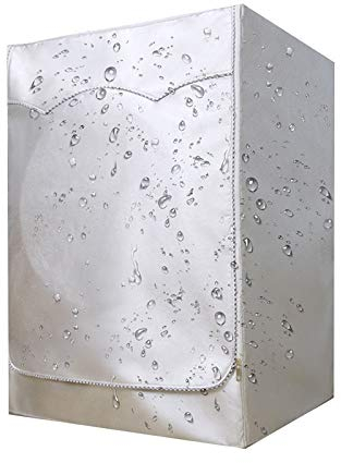 DAZZLEEX Cubierta de lavadora, cubierta de lavadora plateada impermeable para lavadora de carga frontal, lavadora secadora, tela Oxford, XXL, 85 cm