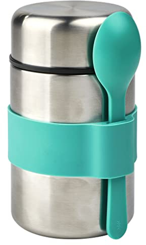 moses. Fernweh 82496 Récipient Isotherme pour Aliments – Récipient de Conservation au Chaud en Acier Inoxydable Turquoise avec cuillère, récipient Isotherme de 400 ML