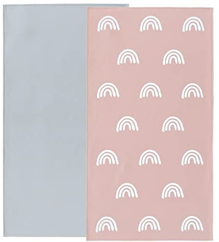 Owlowla Matelas à langer portable pour bébé et petit enfant (gris et arc-en-ciel)